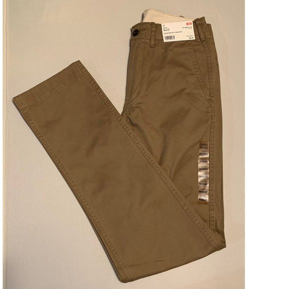 Uniqlo MEN SKINNY FIT 2-WAY STRETCH CHINO PANTS Brown W 28 X L 34" - Picture 1 of 11